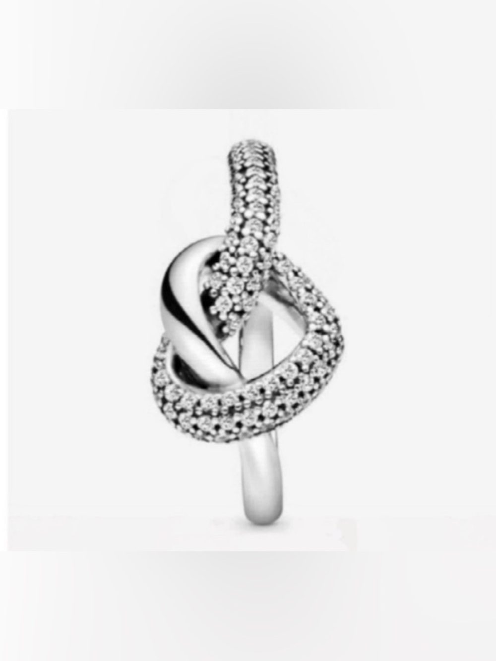 Knotted Heart Ring Sterling Silver 925 Sparkly Great for Valentine’s